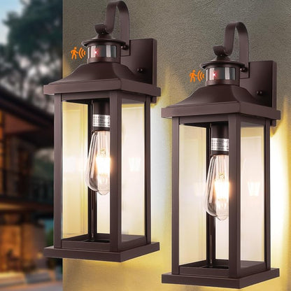 Bronze Outdoor Light Fixtures Motion Sensor Dusk to Dawn 18”