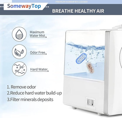 [2025 VER] 20X Humidifier Cleaner, Demineralization Cartridge for Humidifier Compatible with Protec Demineralization Cleaning Ball, Homedics Humidifiers Filter Replacement & Humid Clean Cartridge