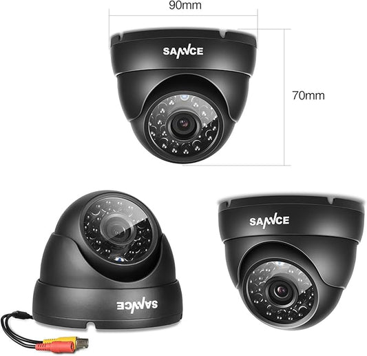 SANNCE 960H Dome Security Camera, 800TVL CCTV Surveillance Camera with 100ft Night Vision, IP66 Waterproof for 960H,720P,1080P,5MP,4K Analog Security DVR, No Power Supply and Cable, Only a Camera