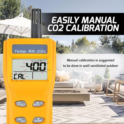 CO2 Meter Indoor Air Quality Meter CO2 Monitor 9999ppm Carbon Dioxide Temp. Humidity Meter NDIR Sensor Detector