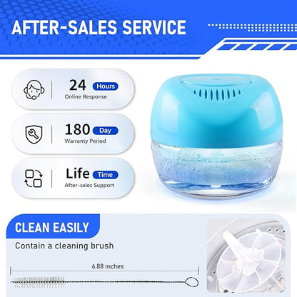Water-Based Purifier Air Washer, Air Revitalizer & Freshener, Air Fresher with 7 LED Color Changing Light for Rooms (Blue)