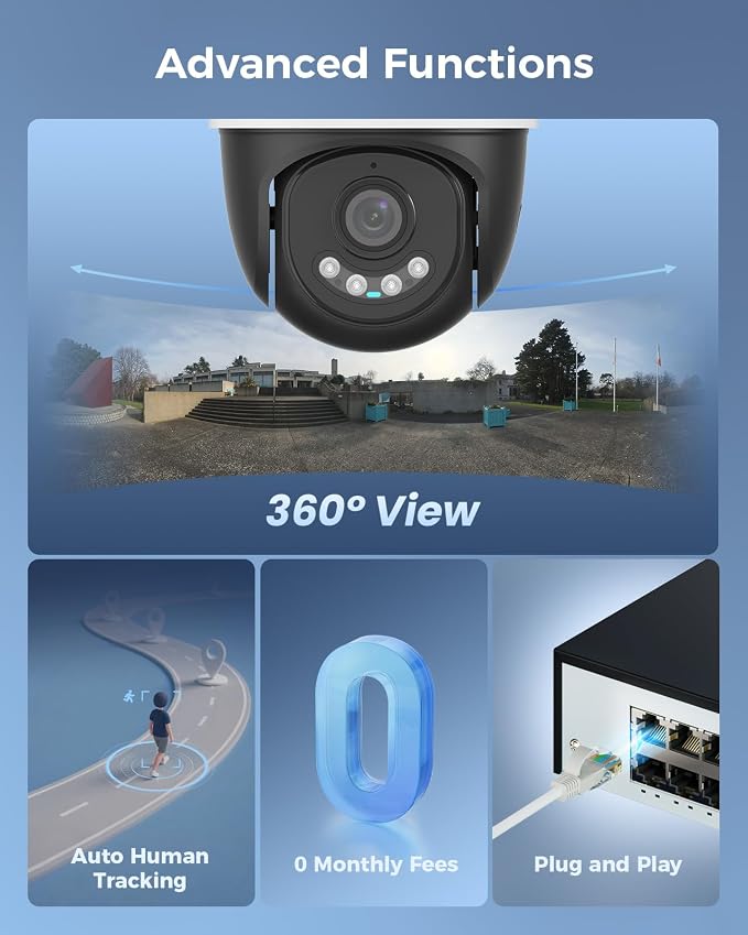 Hiseeu 6MP PoE Secuirty Camera System,2PCS 5MP PoE Wired Security Cameras