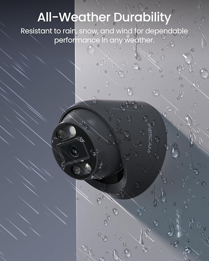 FOSCAM 5MP Security POE IP Camera Outdoor/Indoor, 3K Home Security Surveillance Cameras with 2-Way Talk, Color Night Vision, Spotlight, Compatible with Alexa IP66,Gray