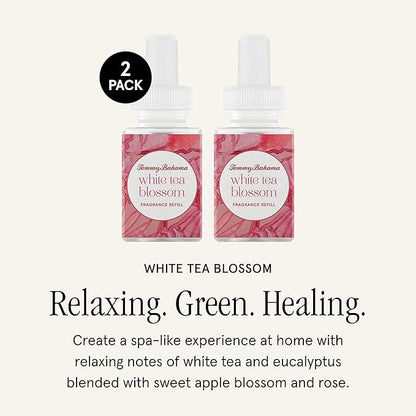 Pura & Tommy Bahama Home Scent Refill - Smart Home Air Diffuser - Premium Fragrance in Every Refill - Household Essential - Diffuser Fragrance - 2 Pack, White Tea Blossom