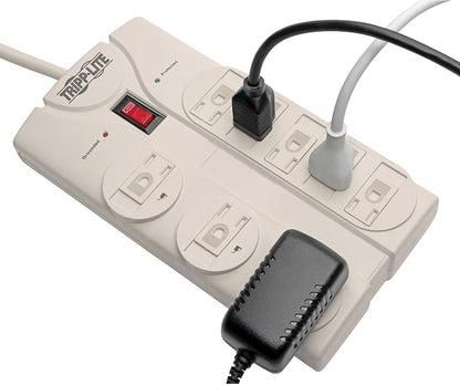Tripp Lite 8 Outlet Surge Protector Bundle with Extra Long 25ft & 8ft Cords, Right Angle Plugs