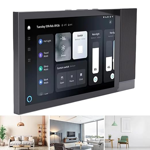 Fabater Smart Home Control Panel, 8 Inch Multifunctional Intelligent Control Touch Screen with Voice Controls and Dual Speakers, 2G+16G Smart Scene Wall Panel for Home