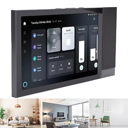 Fabater Smart Home Control Panel, 8 Inch Multifunctional Intelligent Control Touch Screen with Voice Controls and Dual Speakers, 2G+16G Smart Scene Wall Panel for Home