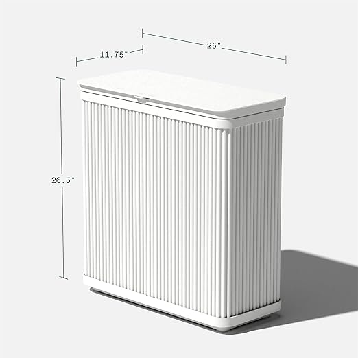 Veradek Tambour Series Outdoor Trash Can with Lid – All-Weather Waste Bin for Patio, Pool, BBQs & Parties | Durable Dual Bag System up to 30 Gallons | Modern Design for Backyard or Deck