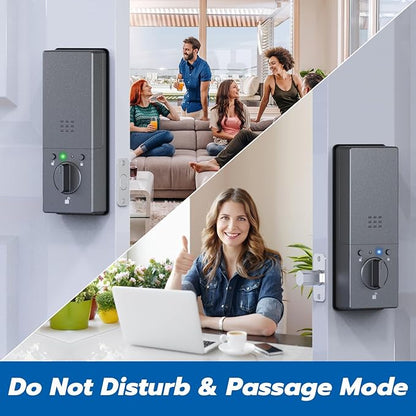 eLinkSmart Smart Lock with 2K Camera Deadbolt, Built-in WiFi, Fingerprint/PIN/RFID/NFC/APP Remote, 365-Day Battery, Magnetic Door Sensor, Auto Lock, Hub-Free No Drilling, Alexa Compatible