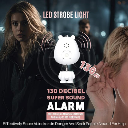 Rechargeable Personal Alarm for Women – 130dB Loud Emergency Alarm Keychain with Strobe Light, Self-Defense Safety Alarm with Low Battery Alert for Women, Kids & Seniors