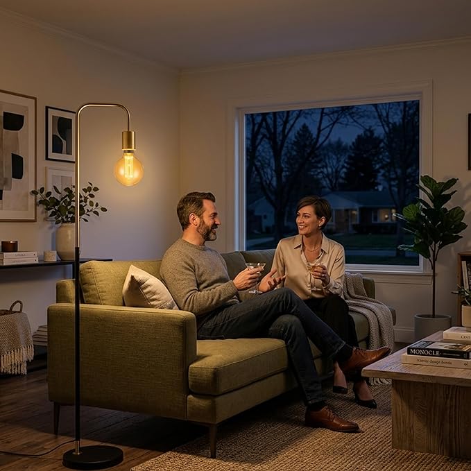 Globe Edison LED Light Bulb, Vintage Decorative Dimmable Bulb Round Glass Cover, 3.5W Low Lumen Eye-Caring Soft Dim Lighting for Mood(Not Daylight White), E26 Medium Base, Amber RN G95