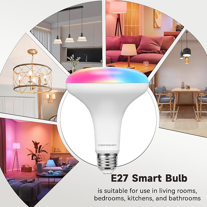 Smart Flood Light 9W RGBCW, WiFi RGB Tunable White Outdoor Light with App Control, Compatible with Alexa & Google Home, 850LM Color Changing LED Floodlight for Home Garage Living Room (1Pcs)