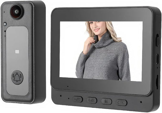 Video Doorbell Intercom with Monitor System, Smart Home Video Intercom Door Phone Kits, 8MP 170° Wide Angle Camera, 4.3 Inch Screen, for Apartment