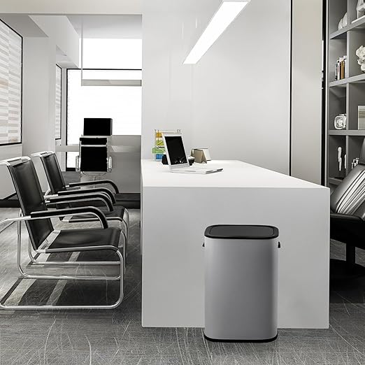 Garvee 13 Gallon Automatic Sensor Trash Can with Motion Activated Lid - Touchless Kitchen & Bathroom Garbage Bin, Battery Powered Smart Can for Office/Bedroom (50L Capacity)