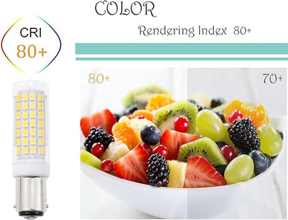 BA15D Led Bulbs 6W Dimmable 120V,B15 Double Contact Bayonet Base,Soft Warm White 3000K,60W JD Type T3/T4 Halogen Equivalent Replaces for Sewing Machine(2-Pack)