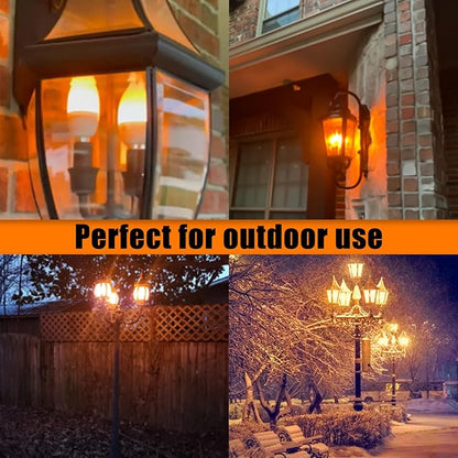 Bestview LED Flame Effect Light Bulbs,3 Modes Flickering Light Bulbs, Smart E12 Chandelier Base Candle Fire Light Bulb for Halloween, Christmas,Party, Porch, Indoor&Outdoor Home Decoration -2 Pack