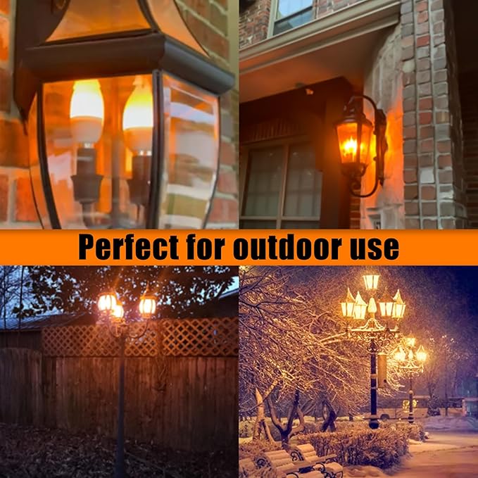 Bestview LED Flame Effect Light Bulbs,3 Modes Flickering Light Bulbs, Smart E12 Chandelier Base Candle Fire Light Bulb for Halloween, Christmas,Party, Porch, Indoor&Outdoor Home Decoration -8 Pack
