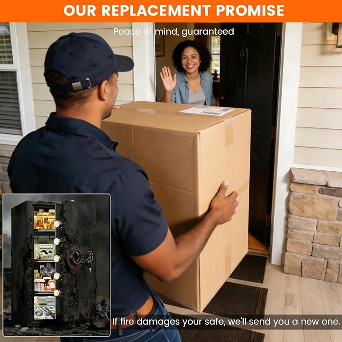 35-Min 1700°F Fireproof Safe for Home Documents, 27.6" Tall Large Safe Box