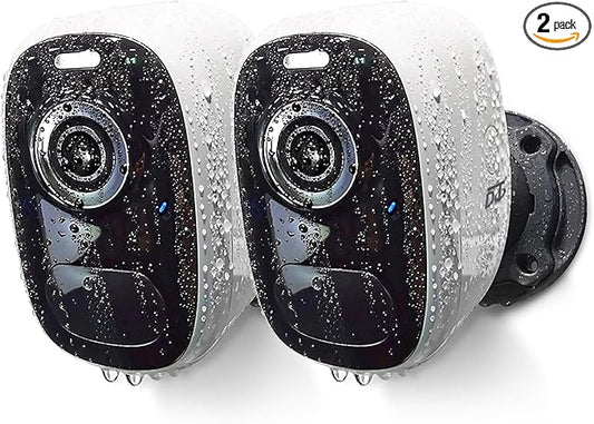 DCT Magnetic Cameras for Home Security: No Drilling Instant Installation - Wireless WiFi Cam for Outdoor - Motion Detection - Color Night Vision - SD/Cloud Storage