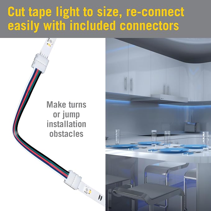 Armacost Lighting 423500 RibbonFlex Home 16ft. RGB+W Smart LED Tape Light Kit, Multi-Color and White