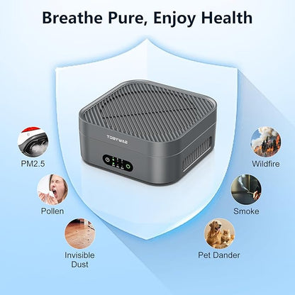 Air Purifiers for Home 600 Sq.Ft, TDBYWAE H13 True HEPA Air Purifier with USB Cable for Pets Dust Dander Pollen Odor Smoke, Small Portable Air Purifier for Bedroom Office Desktop Car RV