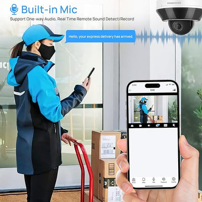 6MP Mini PTZ Dome PoE IP Camera Outdoor with 3X Optical Zoom, 2.8-8mm Motorized Varifocal Lens, Built-in Mic, Human/Vehicle Detection,PTZ IP Camera Compatible with Uniview, Blue Iris, NDAA Compliant