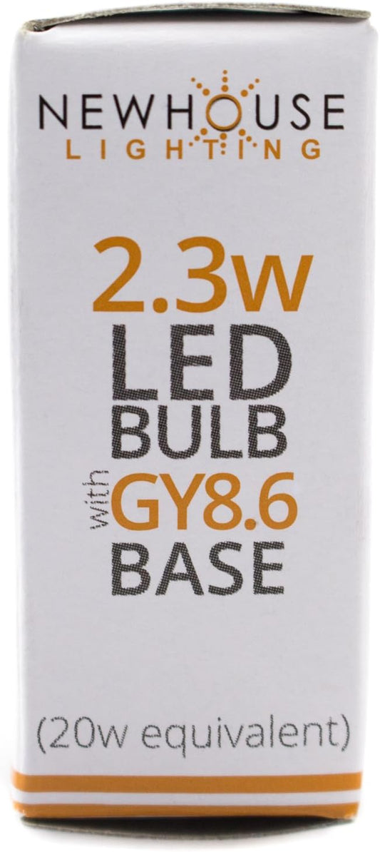 Newhouse Lighting 2.3W (20W Equiv.) GY8.6 LED Bulb Halogen Replacement Lights, 120V, 3000K, 200 Lumens, 4-Pack