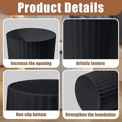 Versatile 2 Gallon Plastic Trash Can - The Compact Bin for Bathroom, Kitchen, or Home Office - Black