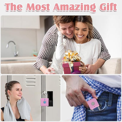 Pothunder Fingerprint Padlock, Locker Lock, Combination Lock, Fingerprint Lock with APP Unlock, USB Rechargeable, Suitable for Gym Locker, Door, Locker