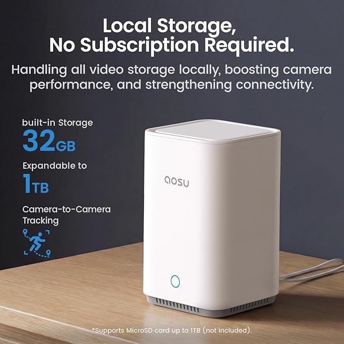 aosu Security Cameras Wireless Outdoor Home System, True 2K HD, Color Night Vision, Long Battery Life, Spotlight & Siren Alarm, Motion Detection, No Subscription Required, 2-Cam-Kit