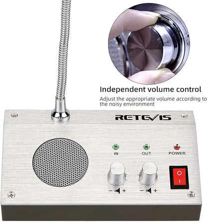 Retevis RT-9908 Window Intercom 2 Way,Window Speaker Intercom,Noise Free Function,Clear Voice,for Office,Shop,Restaurant（6 Pack）