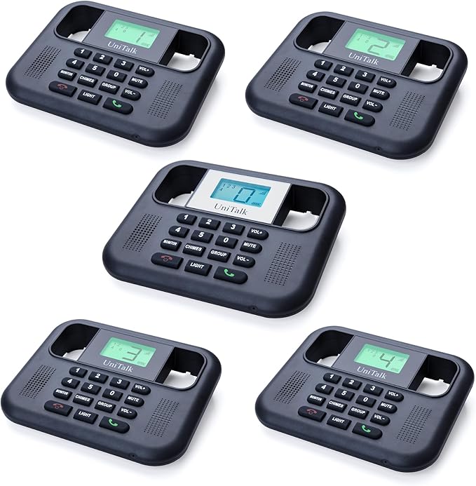 Wireless Intercoms for Home & Office, Two-Way Real-time Full-Duplex Voice System with Offline Voice Control & Monitor Function, Clear Sound, Up to 800 Meters (1/2 Mile) Range (UT-001-1F4P)