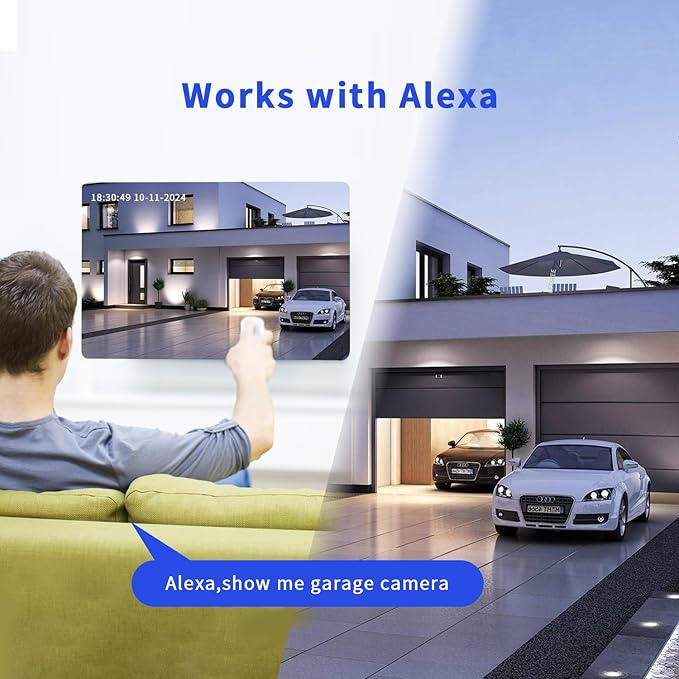 Luovisee 2K Solar Security Camera Wireless Outdoor,WiFi Cameras for Home Security Battery-Powered,Compatible with Alexa,360°PTZ Full Color Night Vision,PLR Alarm,2-Way Audio,Cloud/SD Storage