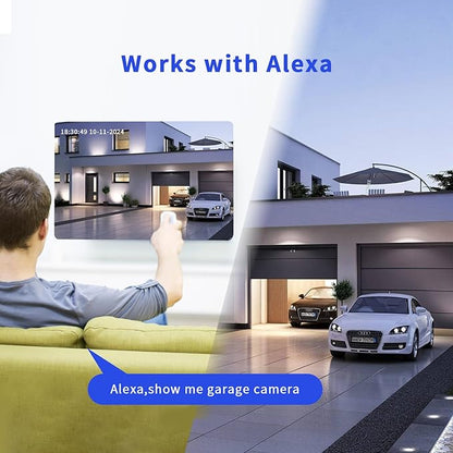 Luovisee 2K Solar Security Camera Wireless Outdoor,WiFi Cameras for Home Security Battery-Powered,Compatible with Alexa,360°PTZ Full Color Night Vision,PLR Alarm,2-Way Audio,Cloud/SD Storage