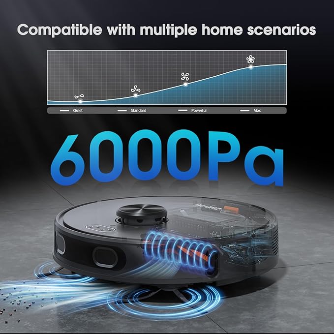 SHELIKI Robot Vacuum and Mop Combo, 70-Day Self-Emptying Robotic Vacuum Cleaner, Super Thin, Quiet, LiDAR Navigation, App & Voice Control, Perfect for Pet Hair, Carpets, Hard Floors, Gray