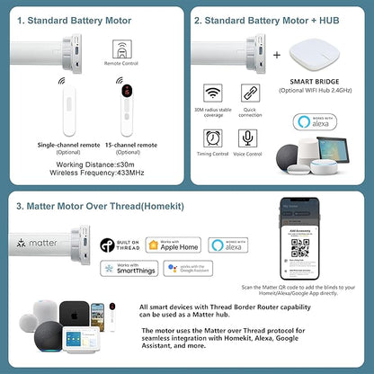 Bringnox Motorized Blinds with Remote,100% Blackout Smart Roller Blinds Compatible with Apple Homekit Google Home and Alexa Via HUB,and Customized (Vigor Wheat-09)