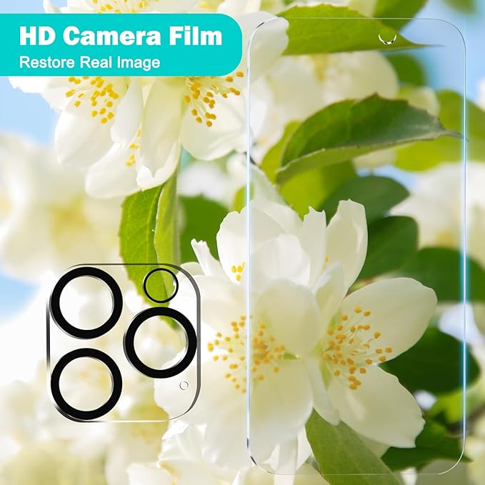 PEHAEL 3+3 Pack for iPhone 16 Pro Privacy Screen Protector with Camera Lens Protector Full Coverage Anti-Spy Tempered Glass Film 9H Hardness Easy Installation Bubble Free [6.3 inch]