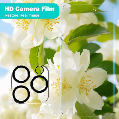 PEHAEL 3+3 Pack for iPhone 16 Pro Privacy Screen Protector with Camera Lens Protector Full Coverage Anti-Spy Tempered Glass Film 9H Hardness Easy Installation Bubble Free [6.3 inch]