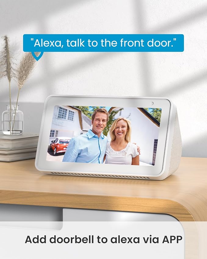 ieGeek Wireless Doorbell Camera No Subscription - 5MP Ultra Clear Motion Detection Alert Video Doorbell, Cloud/Local Storage, Battery Power Easy Connect & Install, Work with Alexa, Only 2.4Ghz WiFi