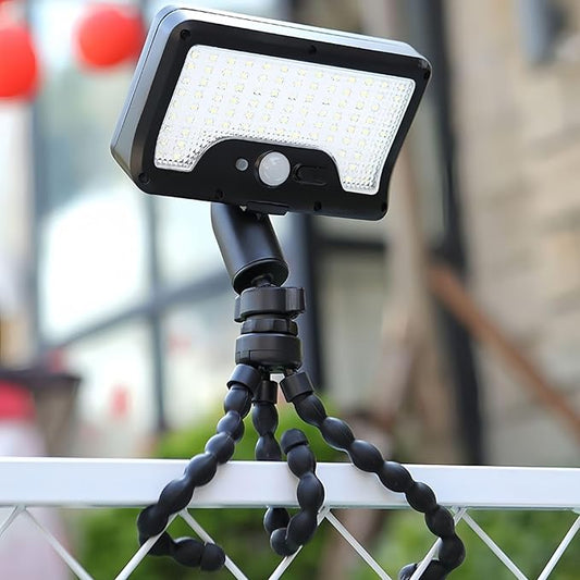 HULPPRE Solar Motion Sensor Lights Outdoor with Octopus Stand,Clip On, 92 LEDs,IP65 Waterproof, 360° Rotatable, 3 Modes Wall Lamp,for Front Door, Yard, Patio, Deck, Camping