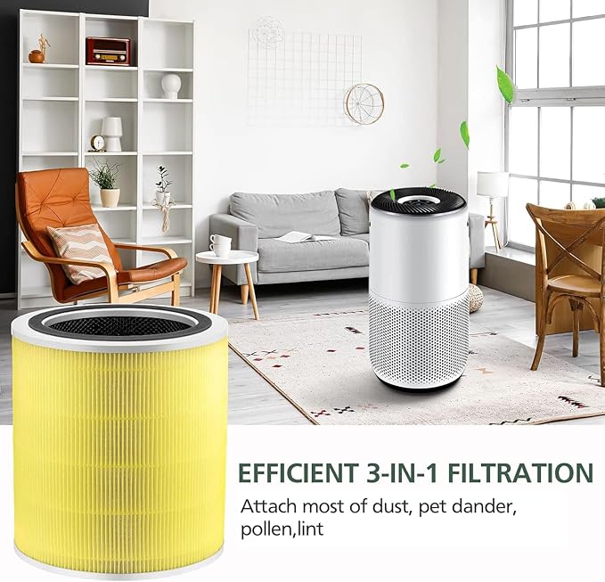 Core 400S Pet Care Replacement Filter for LEVOIT Core 400S Smart WiFi Air Purifie-r, 3-in-1 Activated Carbon Filter, Core 400S-RF-PA (LRF-C401-YUS), 1 Pack, Yellow