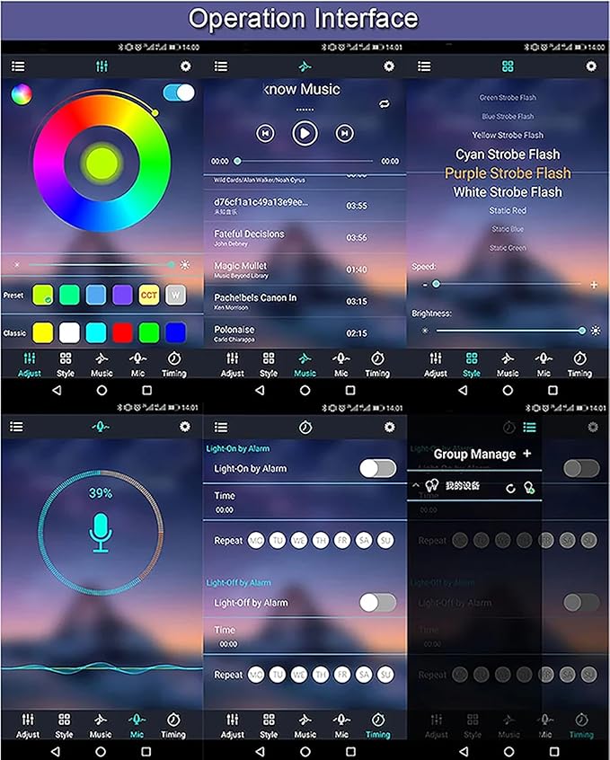 Smart Bluetooth APP RGB Controller for DC 5V 12V 24V 4pin 5050 2835 RGB LED Strip Light Wireless 4 Pin 5.5X2.1mm Power Connector (DC 5-24V)