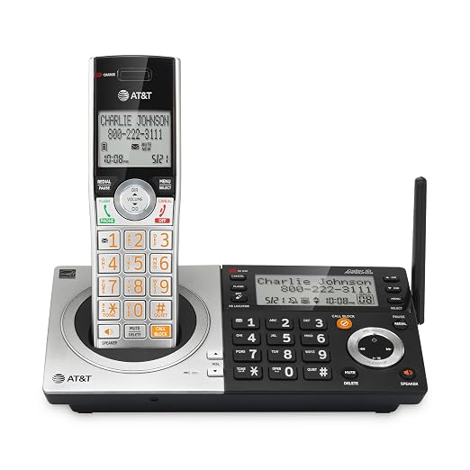 AT&T CL83107 DECT 6.0 Cordless Phone, 5-Handset, Silver/Black | Dual Keypad Base, Answering Machine, Smart Call Blocker, Caller ID Announcer, Intercom & Long Range