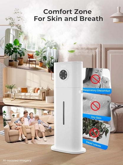 FOHERE 12L Humidifier for Large Room 1000ft², 120H Runtime, 1000ml/h Mist