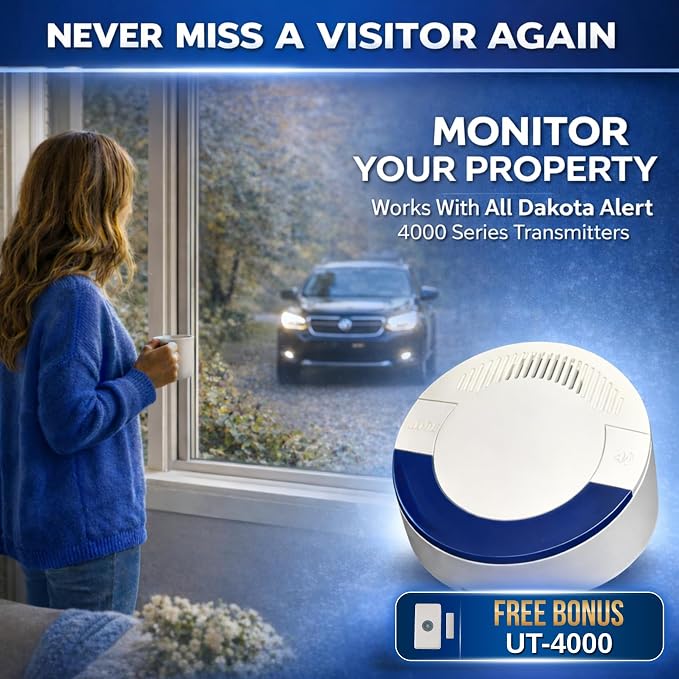 Dakota Alert DCR-4000 Driveway Alarm Receiver with UT-4000 Transmittter