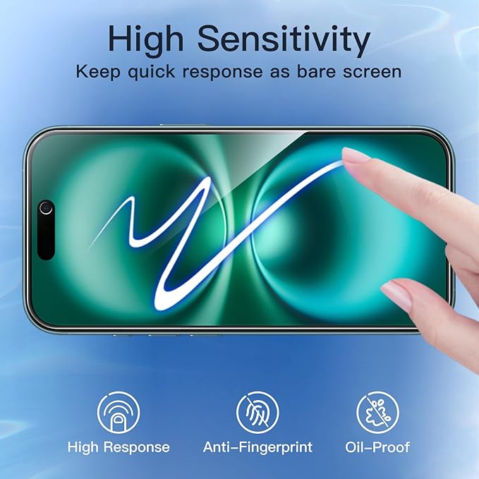 JETech Privacy Screen Protector for iPhone 16 Plus 6.7-Inch, Anti-Spy Tempered Glass Film with Easy Installation Tool, 2-Pack