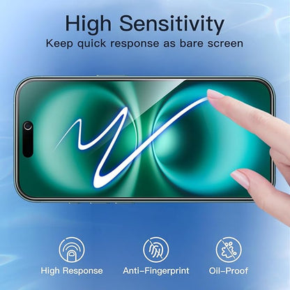 JETech Privacy Screen Protector for iPhone 16 Plus 6.7-Inch, Anti-Spy Tempered Glass Film with Easy Installation Tool, 2-Pack