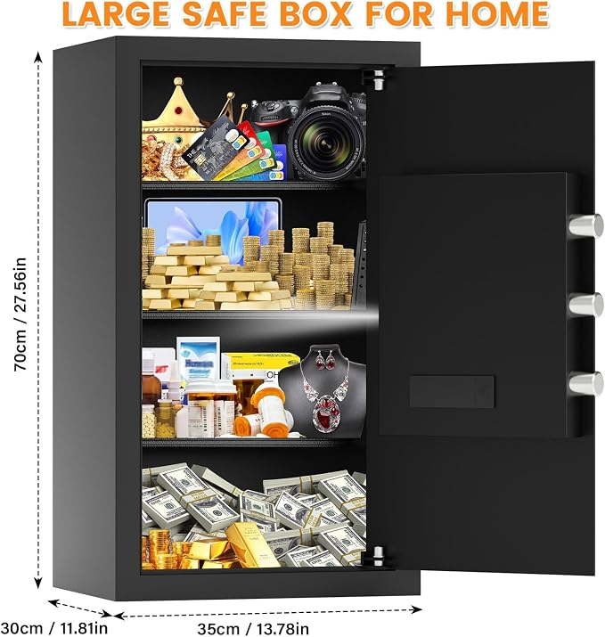 6.0 Cu Ft Large Safe Box for Home Use, 27.6"H Heavy Duty Home Safe