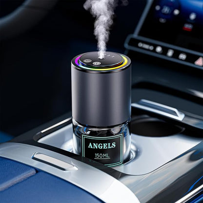 Car Air Freshener Diffuser,Smart Car Air Freshener 150ml Capacity for 6 Months,RGB Music Syncing Light,Auto On/Off,Suitable for Cars,Offices (Angel)