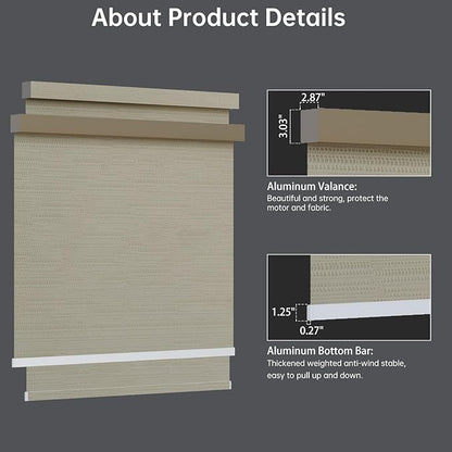Motorized Blinds with Remote, Blackout Smart Blinds for Windows Automatic Shades Compatible with Alexa, Motorized Shades Customized for Bedroom Home Office (Blackout-Jacquard Coffee)